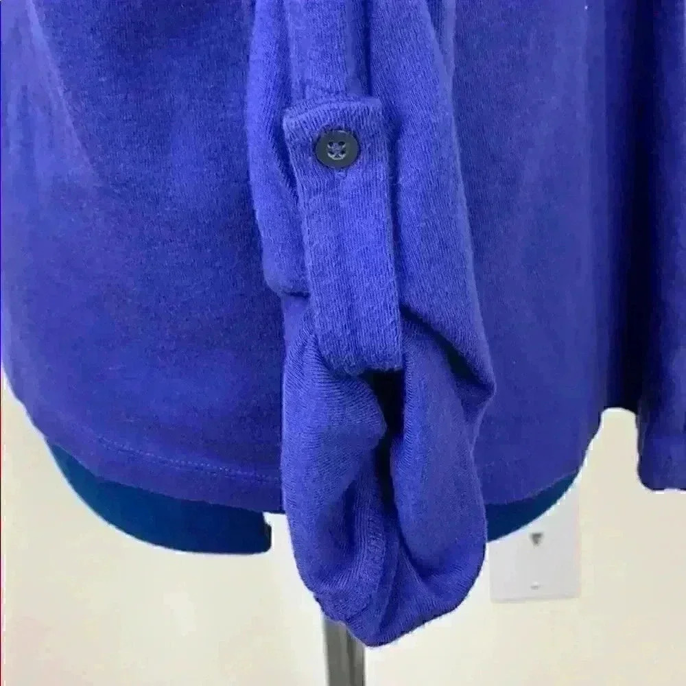 Lands End open front knit cardigan-royal b… - Picture 4 of 7